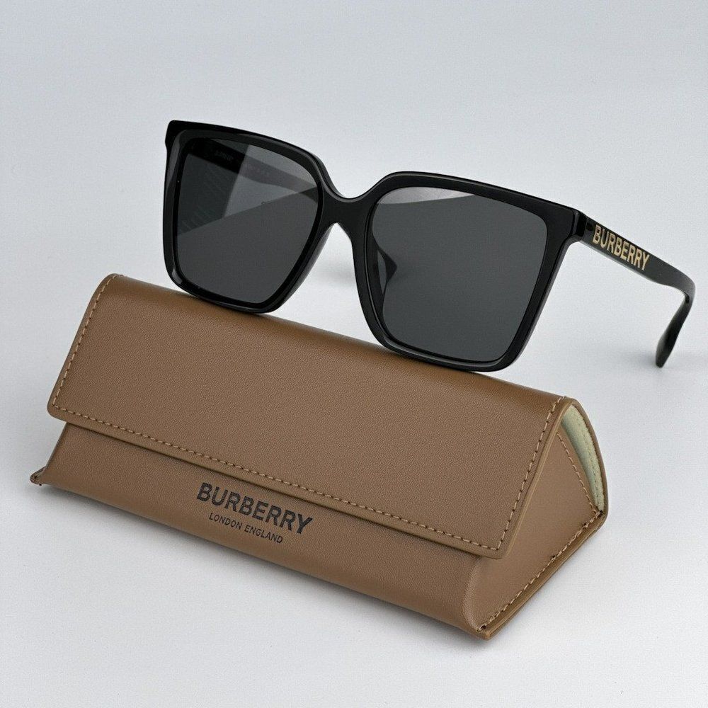 NEW Burberry BE4411D 300187 Black Dark Grey Square Women Sunglasses BE 4411D - Picture 2 of 10